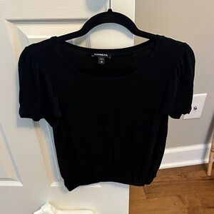 Express Women's Black Short Sleeve Top